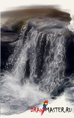 Природный душ, водопад, рисуем водопад, помещаем под струю воды в уроке фотошопа - MegaObzor