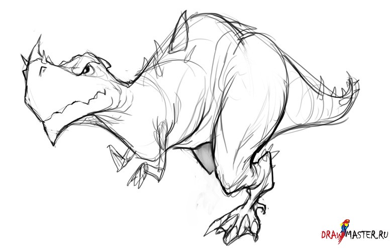 Рисунки карандашом легкие для начинающих динозавров (48 фото)